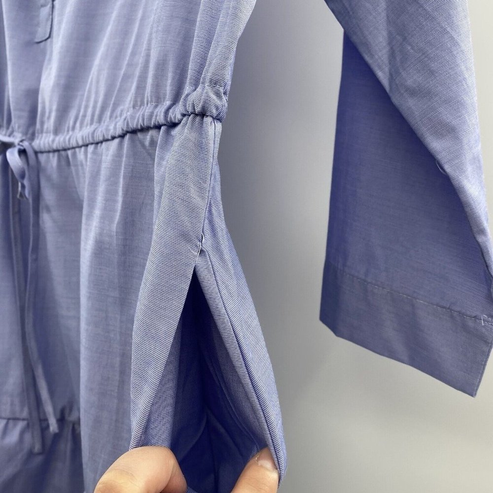 Pomander Place Tuckernuck Women's Chambray Lucy Dress Blue Tier Tie Waist Mini M - Picture 10 of 12